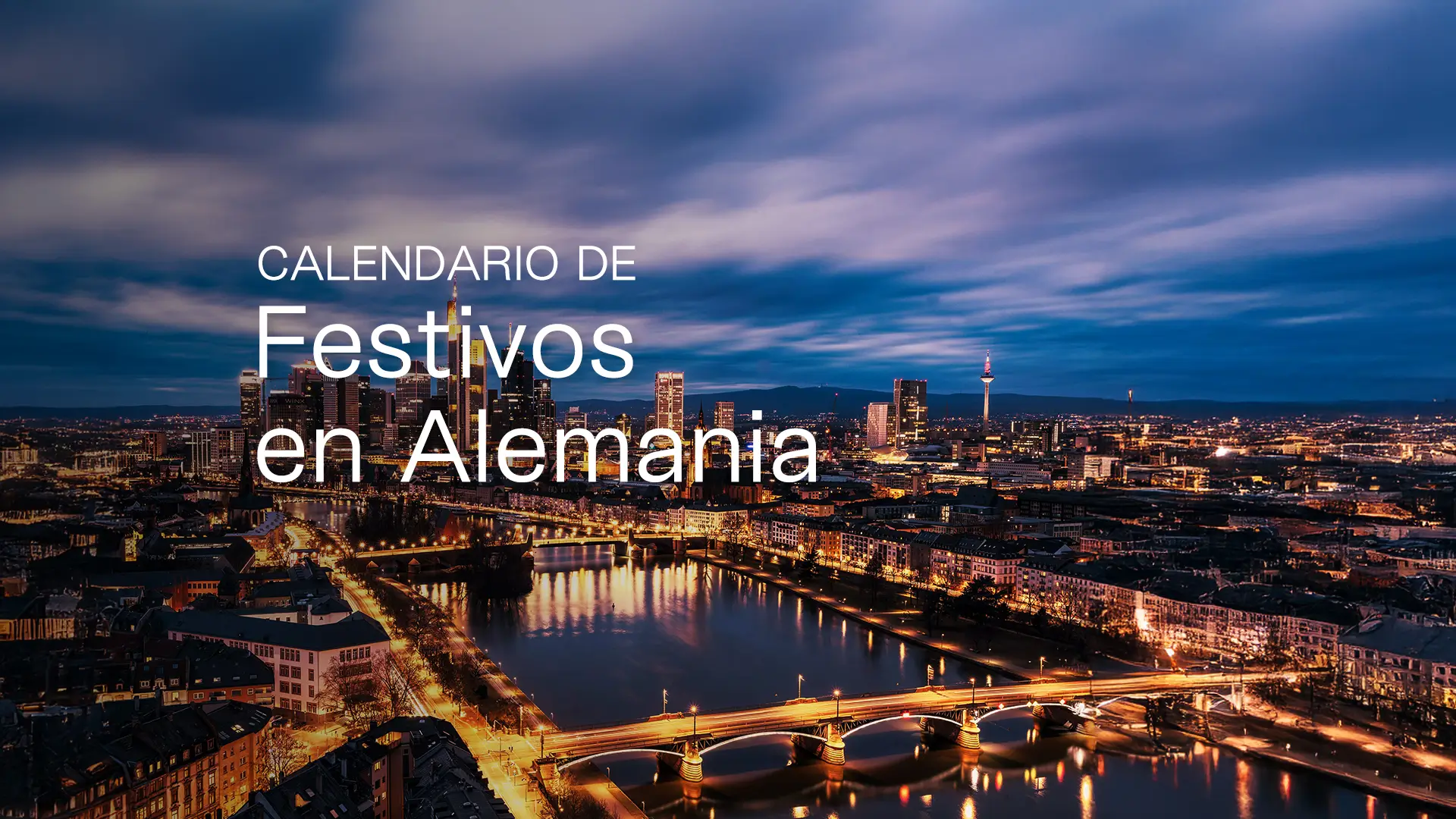 Imagen panorámica de Frankfurt (Alemania) durante un día festivo en Alemania.