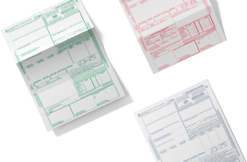 Detail of CMR documents sheets in different colors