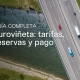 Vehículos circulando por un puente con Euroviñeta en vigor.